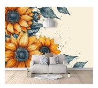 SPECUFX Self-adhesive Wallpaper 3D Wall Murals sunflower flowers 100x70cm Suitable for Living Room and Bedroom Tv Background Art Posters