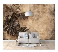 SPECUFX Self-adhesive Wallpaper 3D Wall Murals Tropical plant Monstera brown color 100x70cm Suitable for Living Room and Bedroom Tv Background Art Posters