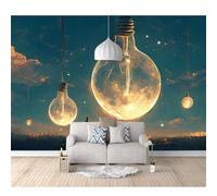 SPECUFX Self-adhesive Wallpaper Decoration for Living Room Office Abstract light bulb fantasy night scene 100x70cm Custom 3D Photo Bedroom Wall Painting Mural