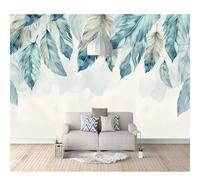 SPECUFX Self-adhesive Wallpaper Mural Watercolor blue feathers 100x70cm Wall 3D Photo for Bedroom Living Home Decoration Poster Art