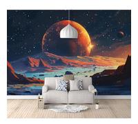 SPECUFX Self-adhesive Wallpaper Murals Fantasy Scenery Planet Universe Moon 100x70cm Wall Art Home Decor For Bedroom Living Room Classroom Office Decaoration Photo