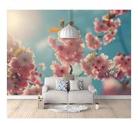 SPECUFX Self-adhesive Wallpaper Photo Premium Art Print Peach blossom floral pink 100x70cm Wall Mural Decoration Poster Picture Design