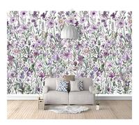 SPECUFX Tv Background Self-adhesive Wallpaper Flowers, flowers, purple leafy plants 100x70cm Living Room Decoration 3D Mural Bedroom Wall Photo Art