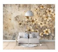 SPECUFX Wall Mural 3D Effect Vintage floral brown beige 100x70cm Self-adhesive Wallpaper Large Sticker Decor Print Picture Image Design Photo Art
