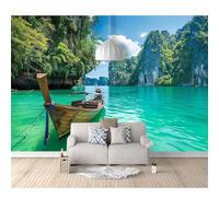 SPECUFX Wall Mural 3D Pattern Mountains, rivers, trees, sunshine, natural landscapes 100x70cm Self-adhesive Wallpaper Sticker for Bedroom Living Room Photo Art Posters Backdrop