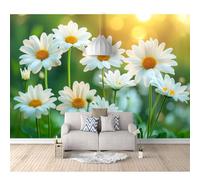 SPECUFX Wall Mural 3D Photo Self-adhesive Wallpaper flower daisies in nature 100x70cm Background Art For Living Room Bedroom Tv Office Restaurant Posters