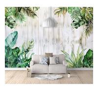 SPECUFX Wall Mural 3D Photo Self-adhesive Wallpaper Green tropical plants with gray leaves 100x70cm Background Art For Living Room Bedroom Tv Office Restaurant Posters