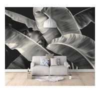 SPECUFX Wall Mural 3D Photo Self-adhesive Wallpaper leaves are black, white, and gray 100x70cm Background Art For Living Room Bedroom Tv Office Restaurant Posters