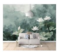 SPECUFX Wall Mural 3D Photo Self-adhesive Wallpaper Lotus flower mist moon 100x70cm Background Art For Living Room Bedroom Tv Office Restaurant Posters