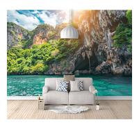 SPECUFX Wall Mural 3D Photo Self-adhesive Wallpaper Mountains, rivers, trees, sunshine, natural landscapes 100x70cm Background Art For Living Room Bedroom Tv Office Restaurant Posters