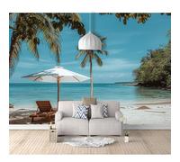 SPECUFX Wall Mural 3D Print Self-adhesive Wallpaper Photo Beach, sea, coconut palms, landscape 100x70cm Art Living Room Sofa Tv Background Painting Bedroom Office Home Decoration