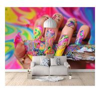 SPECUFX Wall Mural 3D Print Self-adhesive Wallpaper Photo Nail salons have a variety of themes 100x70cm Art Living Room Sofa Tv Background Painting Bedroom Office Home Decoration