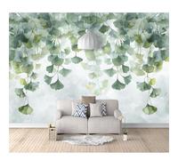 SPECUFX Wall Mural 3D Print Self-adhesive Wallpaper Photo Watercolor vines and ginkgo biloba green 100x70cm Art Living Room Sofa Tv Background Painting Bedroom Office Home Decoration