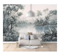 SPECUFX Wall Mural 3D Vintage rainforest watercolor botanical landscape 100x70cm Art Decor Large Murals for Walls Living Room Bedroom Self-adhesive Wallpaper Paintings Decoration