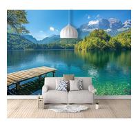 SPECUFX Wall Mural Large Photo Self-adhesive Wallpaper Natural landscape of wooden bridges over the water 100x70cm Art Poster Paper for Living Room Bedroom Decor Waterproof TV Background