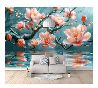 SPECUFX Wall Mural Large Photo Self-adhesive Wallpaper Peach blossom pearl floral pink 100x70cm Art Poster Paper for Living Room Bedroom Decor Waterproof TV Background