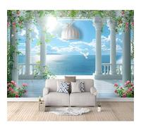 SPECUFX Wall Mural Large Photo Self-adhesive Wallpaper Relaxing landscape sea clouds blue 100x70cm Art Poster Paper for Living Room Bedroom Decor Waterproof TV Background