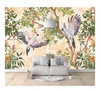 SPECUFX Wall Mural Photo Self-adhesive Wallpaper Vintage flowers, birds, plants, leaves 100x70cm Decor for Bedroom Adults Living Room Art