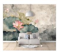 SPECUFX Wall Mural Photo Self-adhesive Wallpaper Vintage lotus grey 100x70cm Decor for Bedroom Adults Living Room Art
