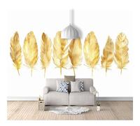 SPECUFX Wall Mural Self-adhesive Wallpaper 3D The golden feathers are simple 100x70cm Photo Art Living Room Bedroom Office Murals