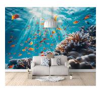 SPECUFX Wall Mural Self-adhesive Wallpaper 3D Underwater world marine life fish 100x70cm For Living Room Bedroom Tv Background Office Restaurant Motif Stickers