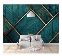SPECUFX Wall Mural Self-adhesive Wallpaper 3D Vintage abstract geometric golden dark green 100x70cm Photo Art Living Room Bedroom Office Murals