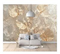 SPECUFX Wall Mural Self-adhesive Wallpaper Photo 3D Print Golden leaves gray 100x70cm Painting Art Living Room Tv Background Papers Office Bedroom Home Decoration