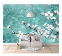 SPECUFX Wall Mural Self-adhesive Wallpaper Photo 3D Print Vintage flowers and birds pink cyan 100x70cm Painting Art Living Room Tv Background Papers Office Bedroom Home Decoration