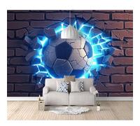 SPECUFX Wall Murals 3D Self-adhesive Wallpaper The sport of football pierces walls 100x70cm Background Mural Living Room Sofa Tv Bedroom