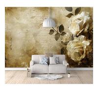 SPECUFX Wall Murals 3D Self-adhesive Wallpaper Vintage rose floral text 100x70cm Background Mural Living Room Sofa Tv Bedroom