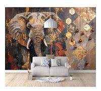 SPECUFX Wall Murals Custom Photo Self-adhesive Wallpaper 3D Bohemian vintage elephant animal 100x70cm Large Living Room Sofa Bedroom Modern Painting Home Decor Posters
