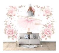 SPECUFX Wall Murals Custom Photo Self-adhesive Wallpaper 3D Cute cartoon dancing girl with flowers 100x70cm Large Living Room Sofa Bedroom Modern Painting Home Decor Posters