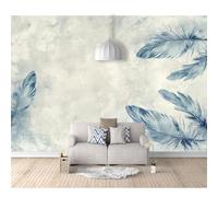 SPECUFX Wall Murals Custom Photo Self-adhesive Wallpaper 3D Gray feathers blue 100x70cm Large Living Room Sofa Bedroom Modern Painting Home Decor Posters