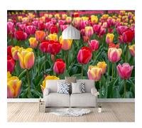 SPECUFX Wall Murals Custom Photo Self-adhesive Wallpaper 3D Tulip garden flowers 100x70cm Large Living Room Sofa Bedroom Modern Painting Home Decor Posters