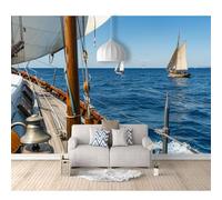SPECUFX Wall Murals for Bedrooms Adults Scenery of sailing ships in the sea 100x70cm Photo Self-adhesive Wallpaper Creative DIY Art Mural Decoration Decal Living Room Dining Bedroom Decor