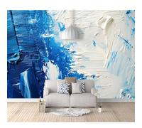 SPECUFX Wall Murals for Bedrooms Adults Simple hand-painted oil painting blue and white 100x70cm Photo Self-adhesive Wallpaper Creative DIY Art Mural Decoration Decal Living Room Dining Bedroom Decor