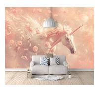SPECUFX Wall Paper Murals Dreamy horse pink flowers 100x70cm 3D Effect Living Room Office Bedroom Dining Corridor Poster Art Decorative Photo