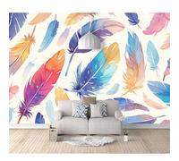 SPECUFX Wall Paper Murals Fantastic watercolor colored feathers 100x70cm 3D Effect Living Room Office Bedroom Dining Corridor Poster Art Decorative Photo