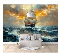 SPECUFX Wallpaper Peel and Stick - Abstract oil painting style sailboat 100x70cm Self-Adhesive Pvc Wall Art for Home Decor In Diverse Sizes with Hd Printing