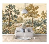 SPECUFX Wallpaper Peel and Stick - Vintage jungle river floral landscape 100x70cm Self-Adhesive Pvc Wall Art for Home Decor In Diverse Sizes with Hd Printing