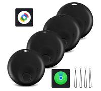 Spedal Smart Tag Traceur, Localisateur d’Objets Compatible avec Apple Localiser (iOS Uniquement), pour retrouvez Valises/Clés/Portefeuilles/Sacs/Bagages, Batterie Remplaçable (4 Noir)