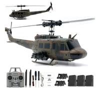 SpedUpX 1/48 RC Era C032 UH-1 Huey Hélicoptère RC 6 Canaux sans Barre de Bell, Positionnement Optique, Édition Limitée Peinte à la Main, Modèle Militaire Réaliste(3 Piles)