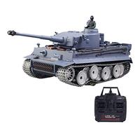 SpedUpX Char RC Tiger I Allemand 1:16 3818, Modèle Militaire Télécommandé 2.4G avec Chenilles Métal, Effets Sonores, Fumée(Version Professionnelle)