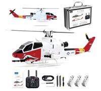 SpedUpX Hélicoptère RC YU Xiang F112S AH-1 1/40, 2,4GHz 9CH avec Stabilisation GPS/6G, Double Moteur Brushless, Rotor Flybarless(Rouge et Blanc/Batterie 3)