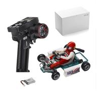 SpedUpX Mini Kart télécommandé, Voiture de Course rétro télécommandée 2,4 G à léchelle 1/32, Jouet de Sport à Monter soi-même, idéal pour Les Adultes (1 Batterie)