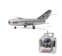 SpedUpX MinimumRC MiG-15 Micro Jet EDF 30mm 2S, Avion RC 4 Voies avec Stabilisation Gyro, Fuselage EPS, Train Amovible(Accrochet Gauche/3 Batteries)