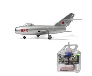 SpedUpX MinimumRC MiG-15 Micro Jet EDF 30mm 2S, Avion RC 4 Voies avec Stabilisation Gyro, Fuselage EPS, Train Amovible(Accrochet Gauche/4 Batteries)