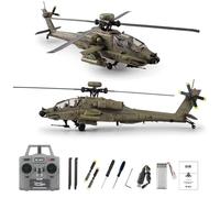 SpedUpX RC Era C170 AH-64D Apache Hélicoptère RC 1/48 2.4GHz 6 Voies Flybarless avec Positionnement Optique Maintien d’Altitude TOF Moteur Brushless(Vert armée/1 Piles)