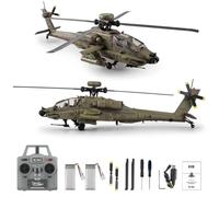 SpedUpX RC ERA C170 AH-64D Apache RC Hélicoptère 1/48 2,4 GHz 6 CH Modèle sans barre de vol avec stabilisation optique TOF et maintien de l'altitude, moteur sans balais (vert militaire/2 piles)