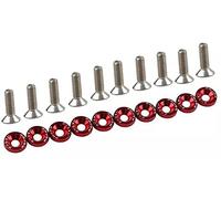 SPEDWHEL Lot de 10 vis de fixation pour trottinette électrique, vis de guidon, rondelles pour Dualtron 1 2 3 Thunder Eagle Ultra Zero 9 KAABO (Rouge)